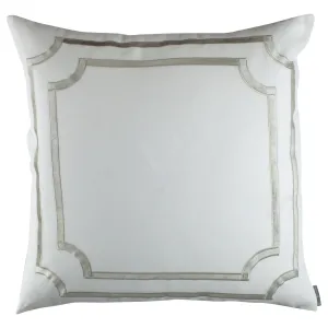 SoHo European Pillow with Ice Silver Velvet Trim