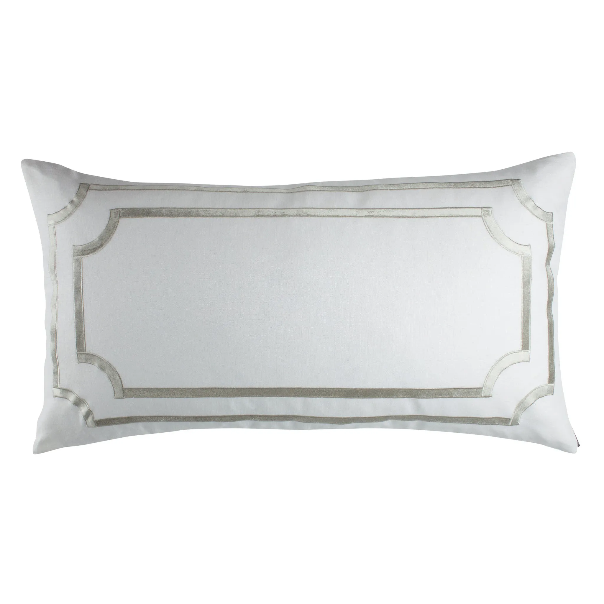 SoHo King Pillow with Ice Silver Velvet Trim