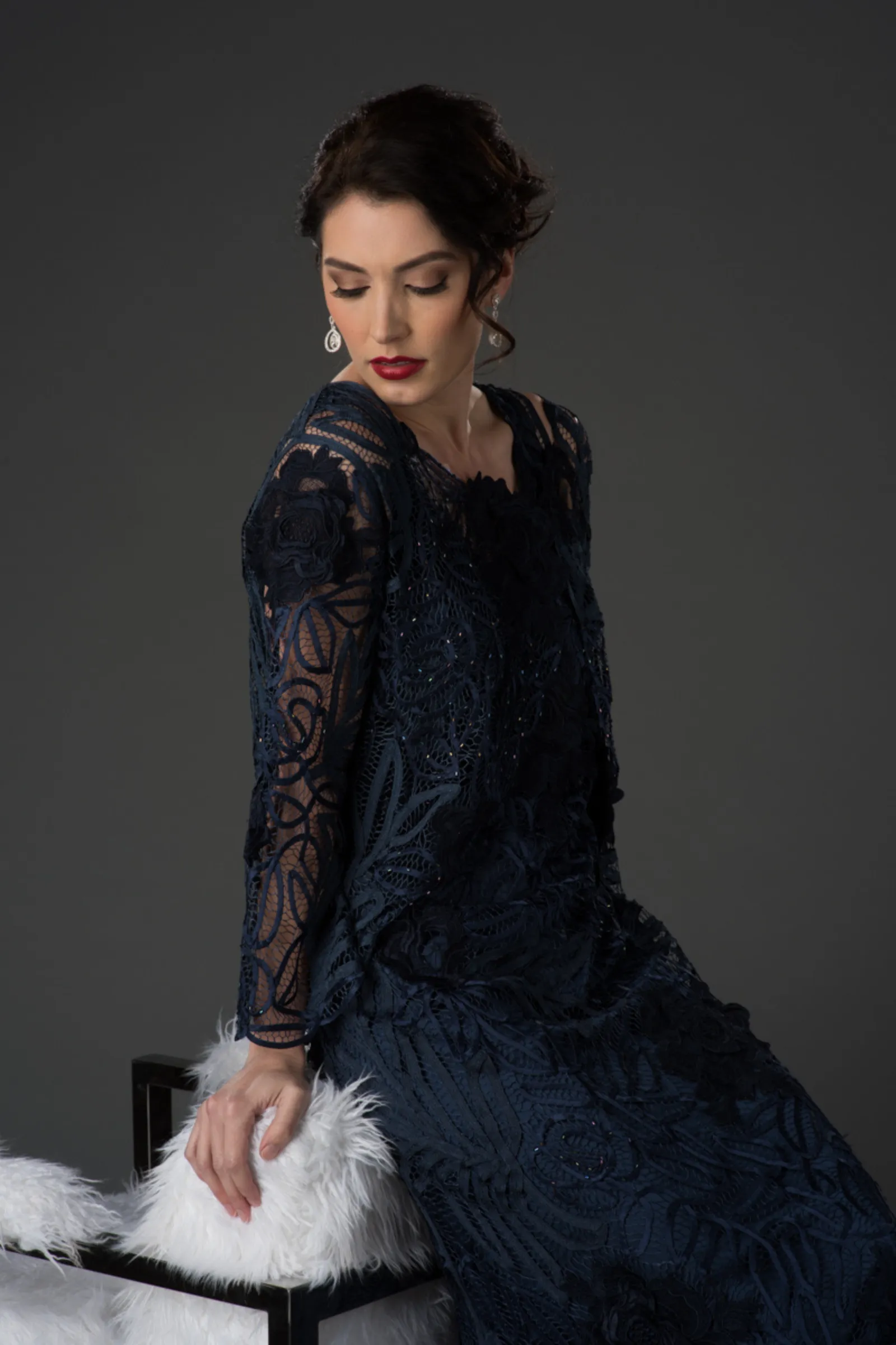 Soulmates D1106 Rose Embroidered Lace Evening Mother Of Bride Dress with Jacket Set