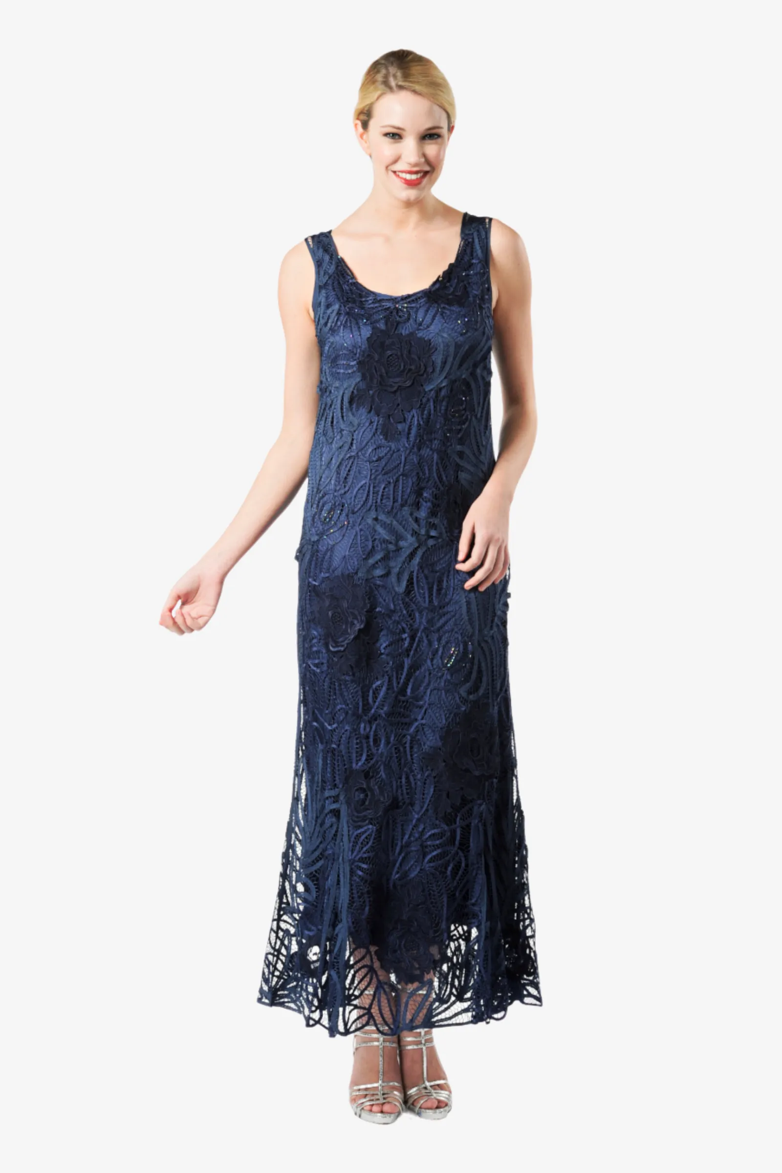 Soulmates D1106 Rose Embroidered Lace Evening Mother Of Bride Dress with Jacket Set