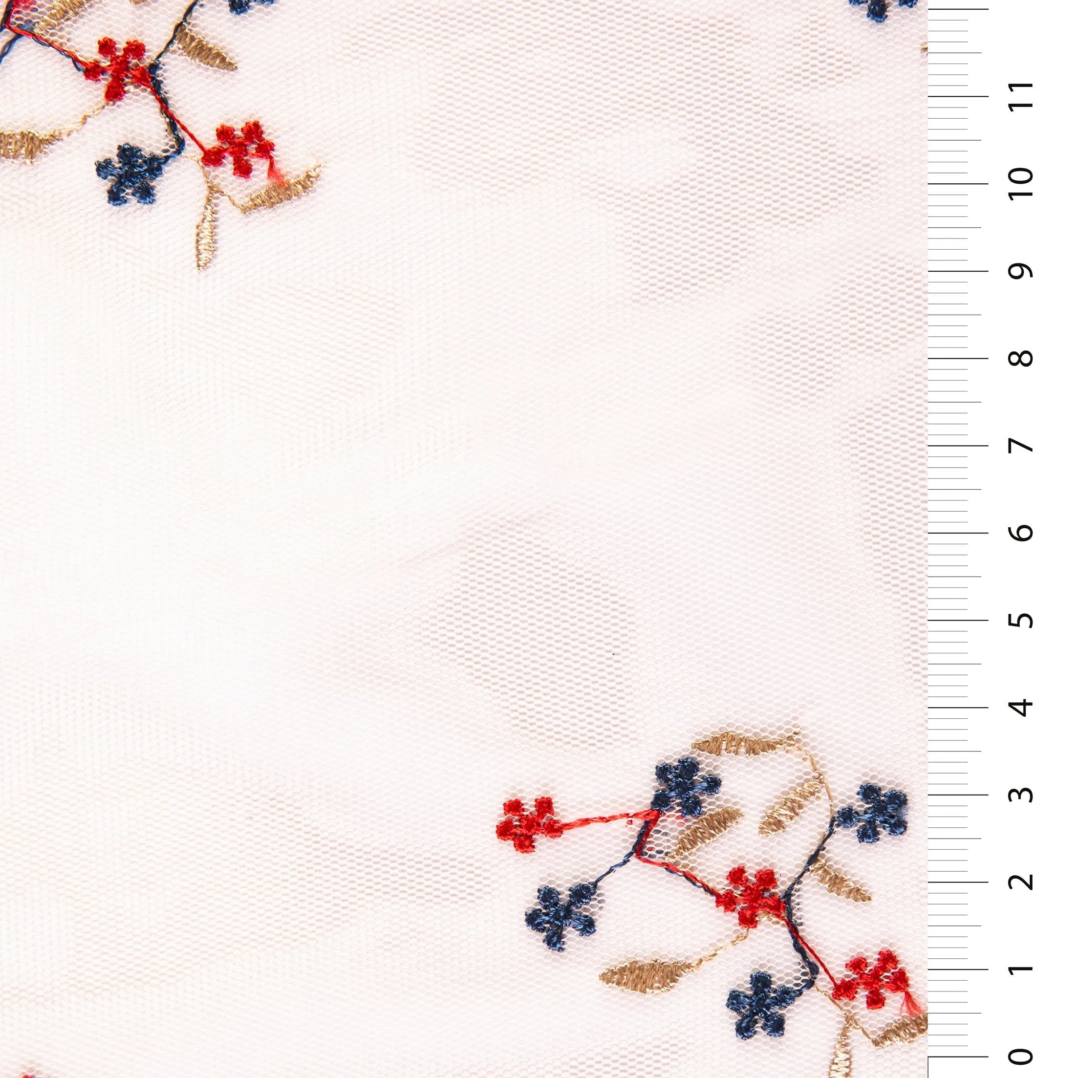 Sparse Mini Flower Design Embroidered Fabric