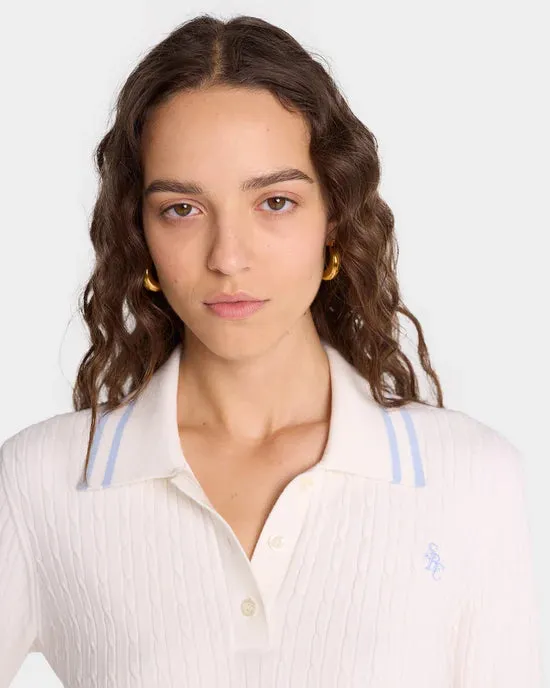 SRC Cableknit Polo - Off White