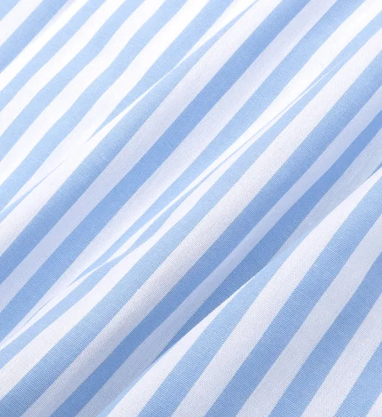 SRC Embroidered Button Down Shirt - White/Sky Blue Large Stripe