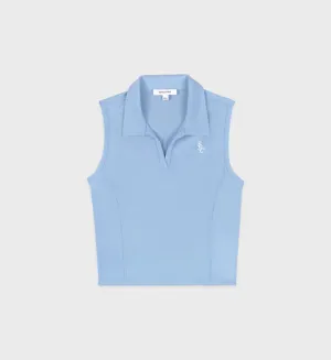SRC Sports Polo Vest Sky Blue/White