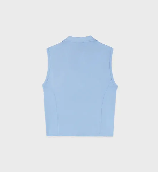 SRC Sports Polo Vest Sky Blue/White