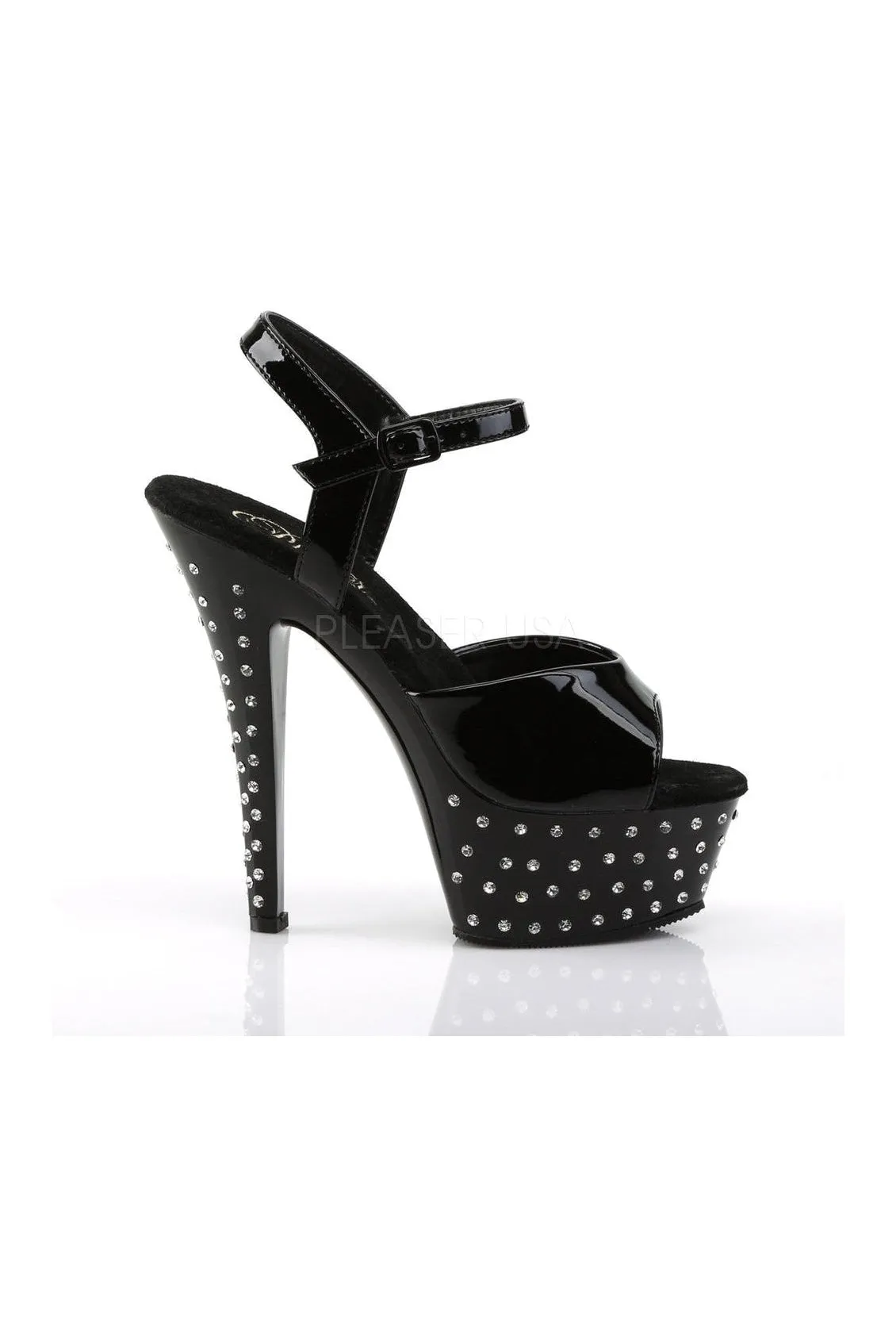 STARDUST-609 Platform Sandal  | Black Patent