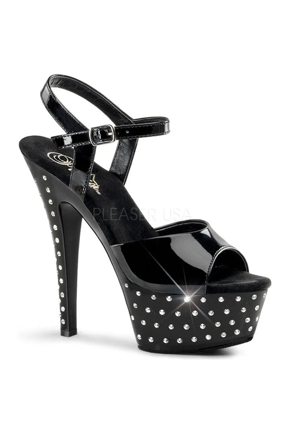 STARDUST-609 Platform Sandal  | Black Patent