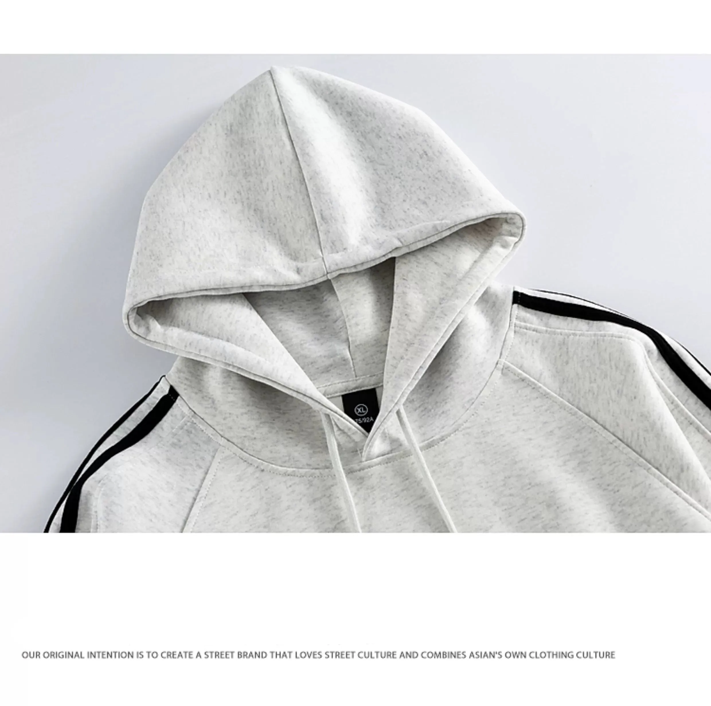 Striped Embroidered Letter Hoodie