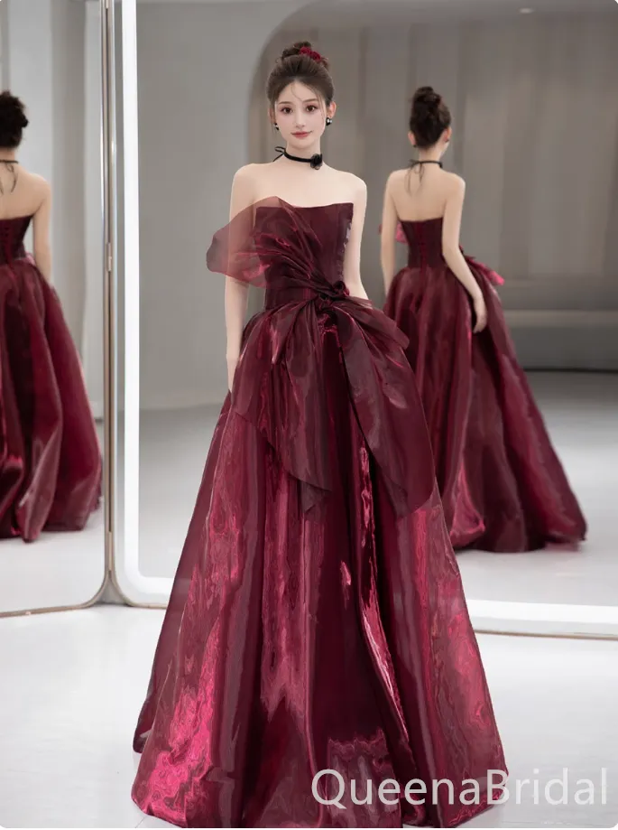 Stunning Strapless A-line Lace up Back Party Dress Long Prom Dresses to Impress ,WGP1497