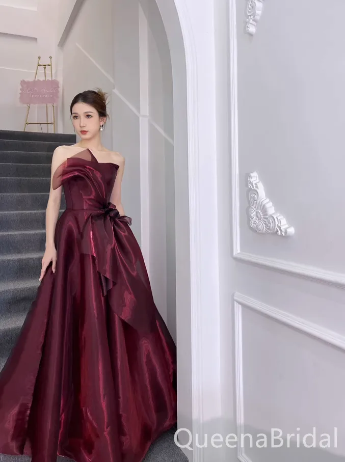 Stunning Strapless A-line Lace up Back Party Dress Long Prom Dresses to Impress ,WGP1497