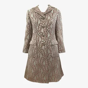 Thalhimers 60s Metallic Brocade Dress and Coat Ensemble