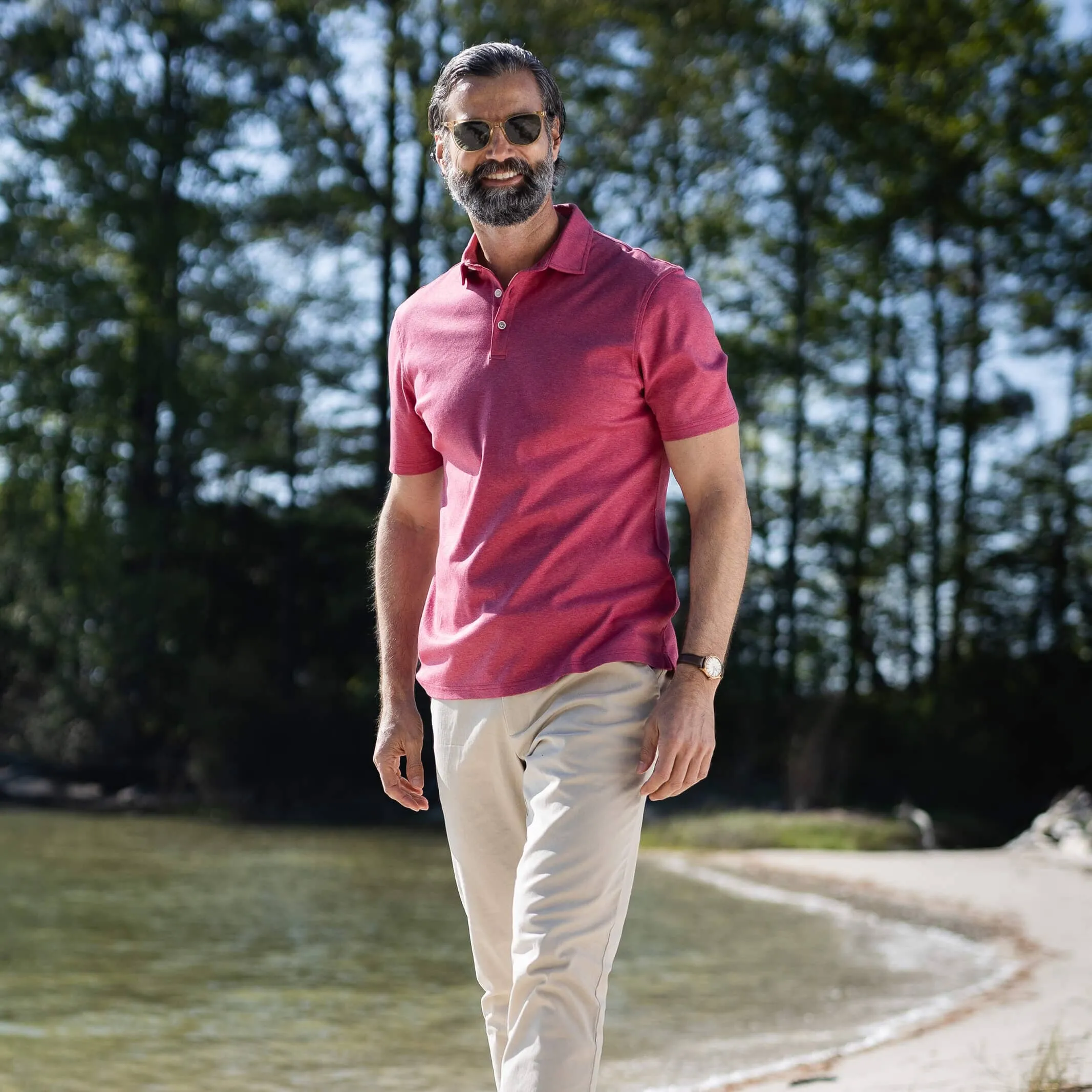 The Red Heather Arlon Knit Custom Polo