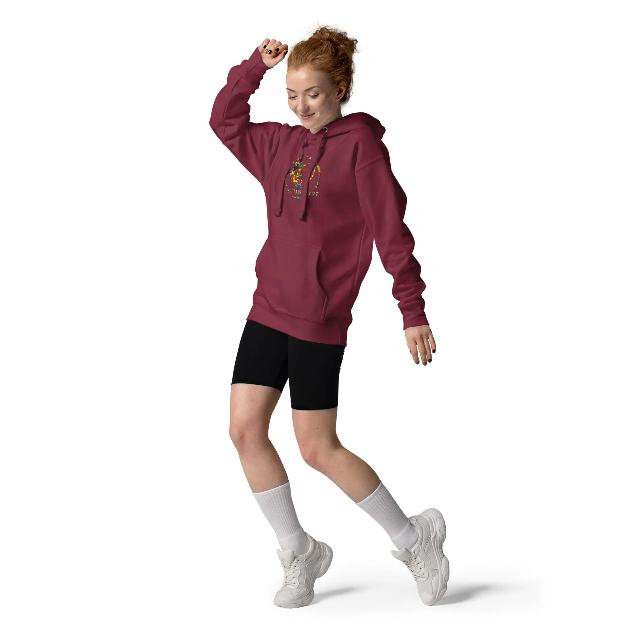 Thespian Heart Logo - Colorful Embroidered Premium Unisex Hoodie