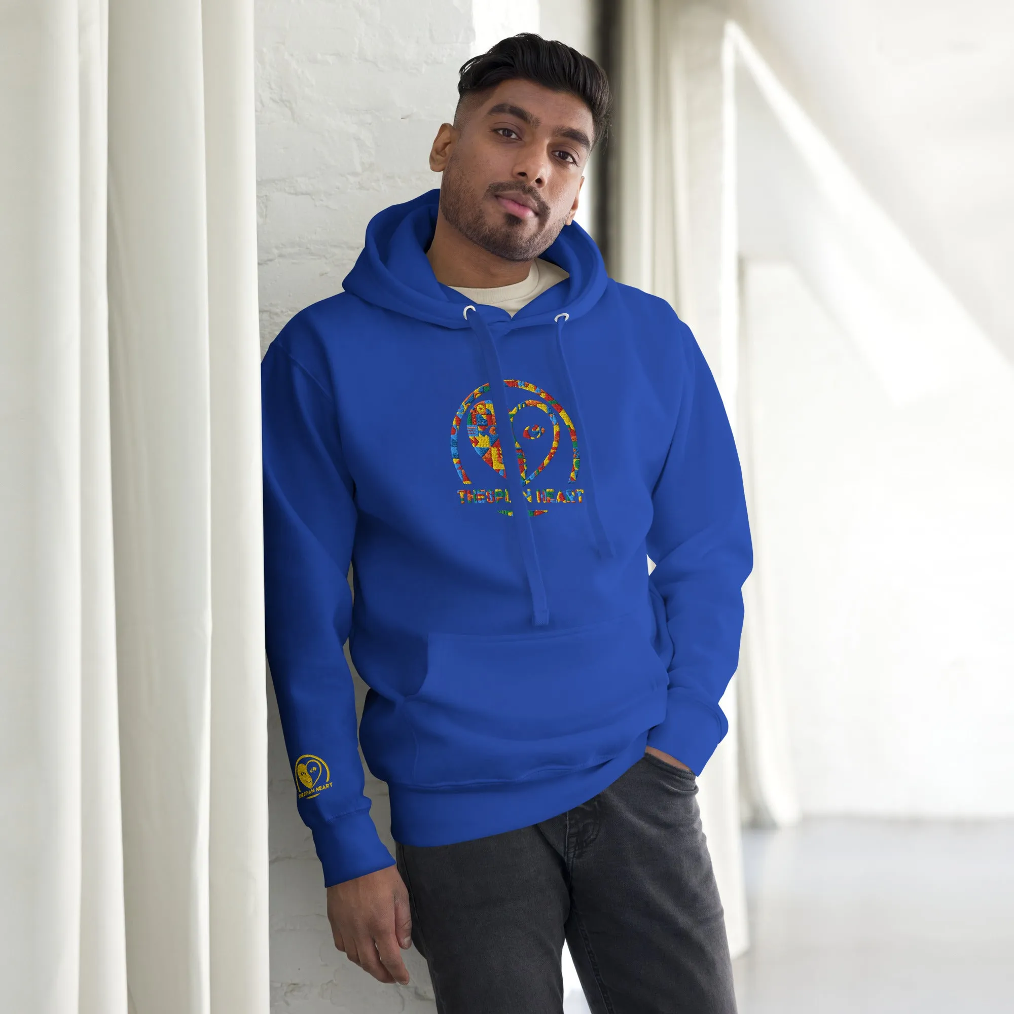 Thespian Heart Logo - Colorful Embroidered Premium Unisex Hoodie