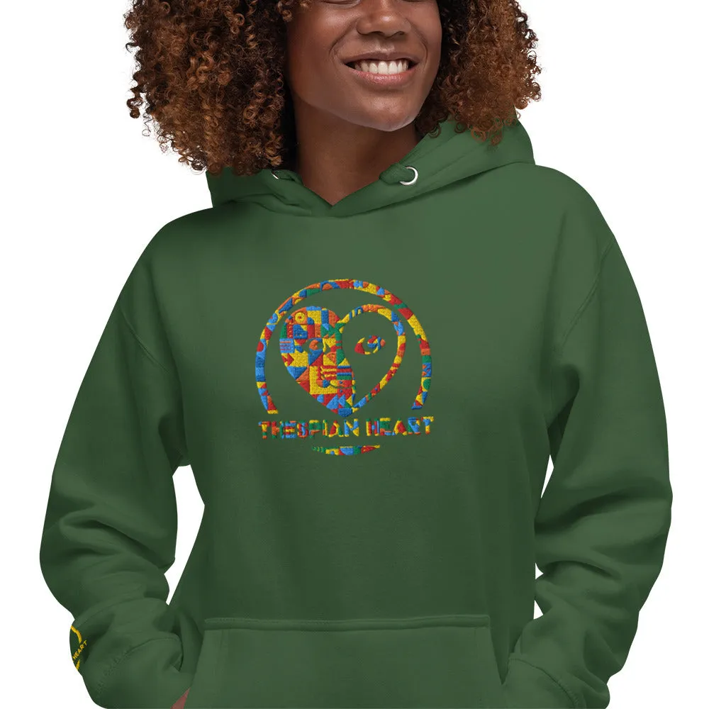 Thespian Heart Logo - Colorful Embroidered Premium Unisex Hoodie