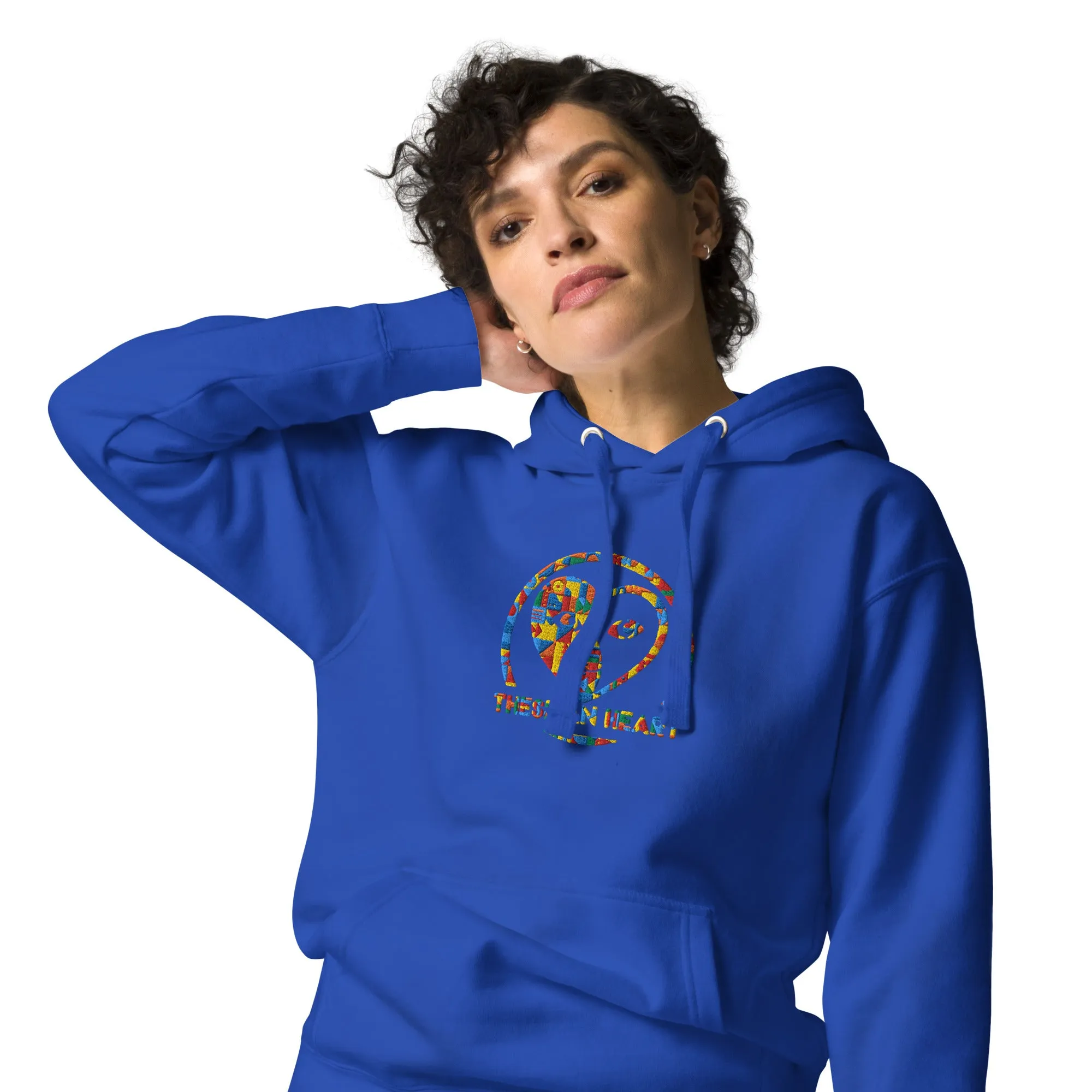 Thespian Heart Logo - Colorful Embroidered Premium Unisex Hoodie