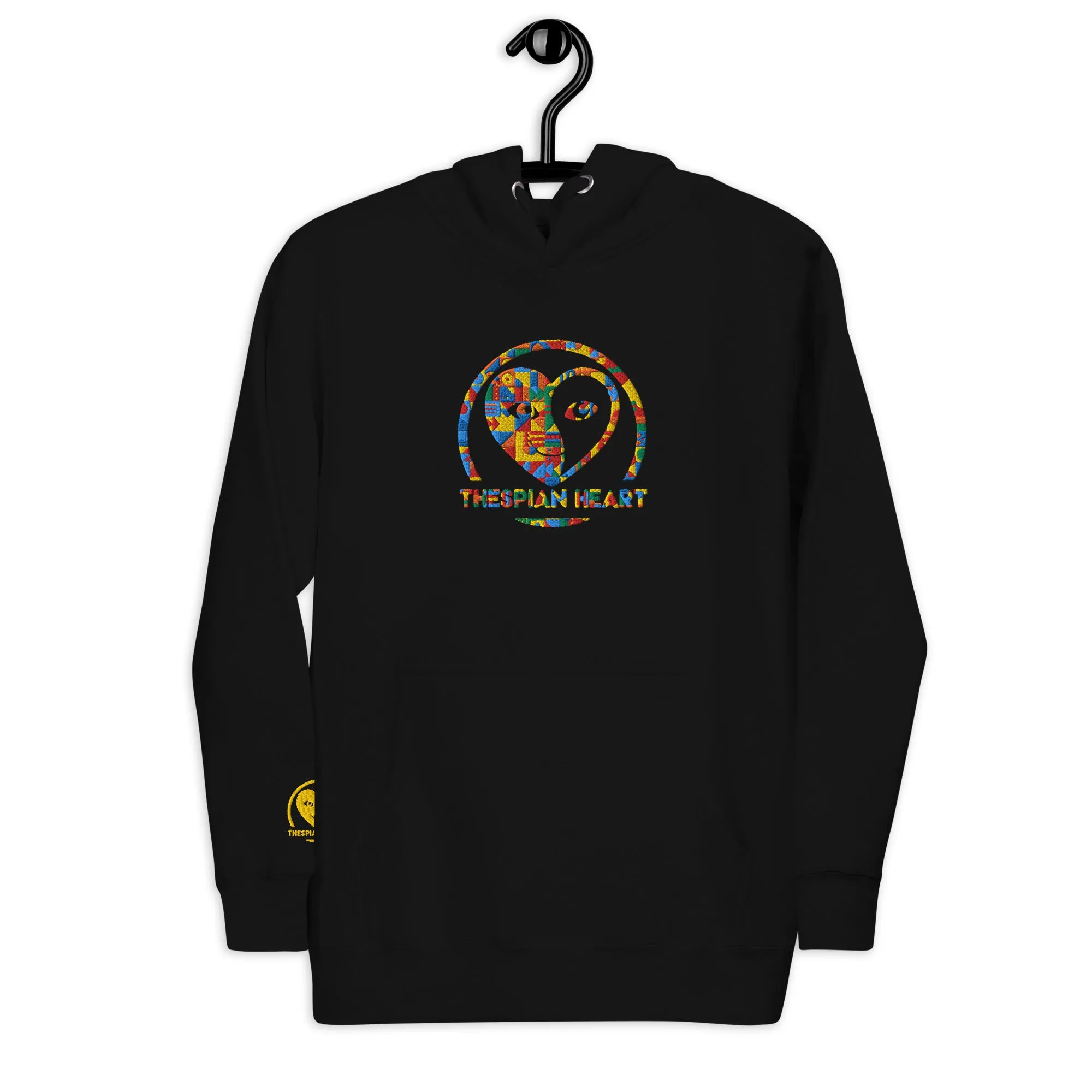 Thespian Heart Logo - Colorful Embroidered Premium Unisex Hoodie