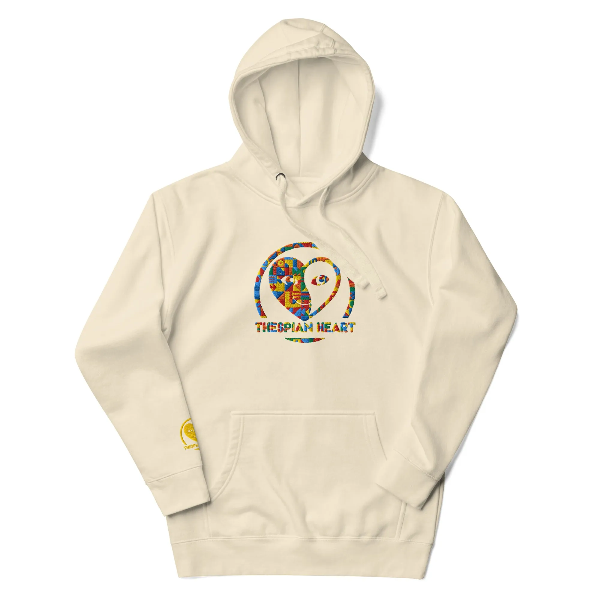 Thespian Heart Logo - Colorful Embroidered Premium Unisex Hoodie