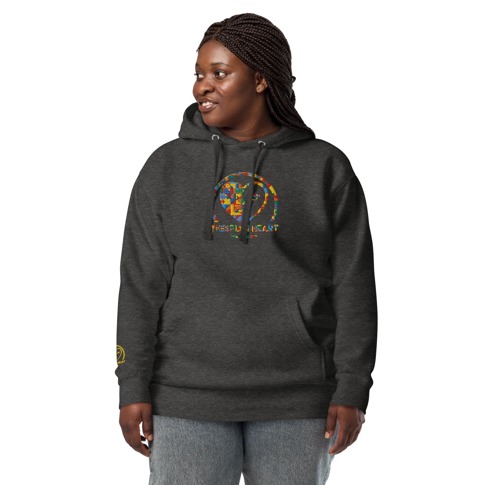 Thespian Heart Logo - Colorful Embroidered Premium Unisex Hoodie