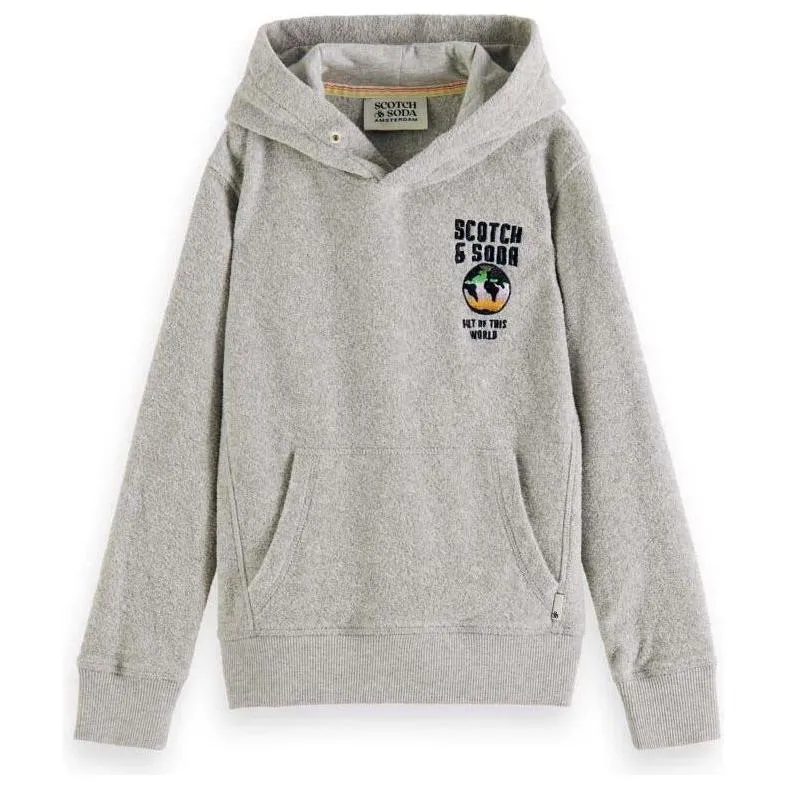 Towelling Hoodie - Grey Melange