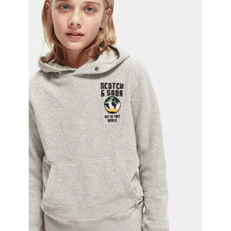Towelling Hoodie - Grey Melange