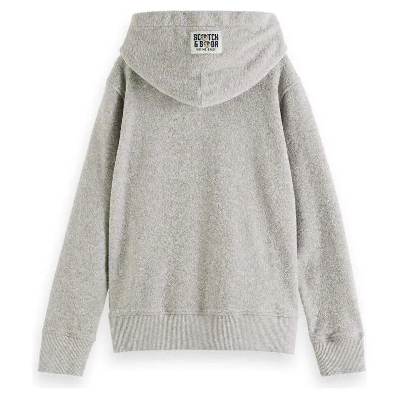 Towelling Hoodie - Grey Melange