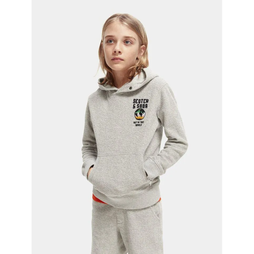 Towelling Hoodie - Grey Melange