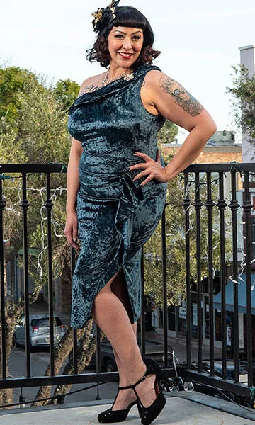 Valentina Dress - Velvet Green