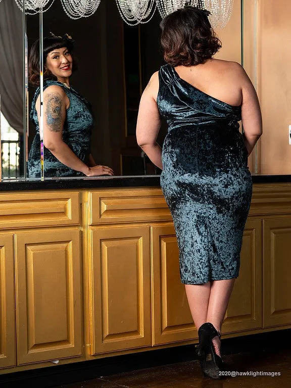 Valentina Dress - Velvet Green