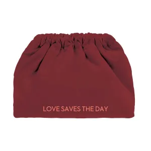 VELVET CLUTCH BAG LOVE SAVES THE DAY
