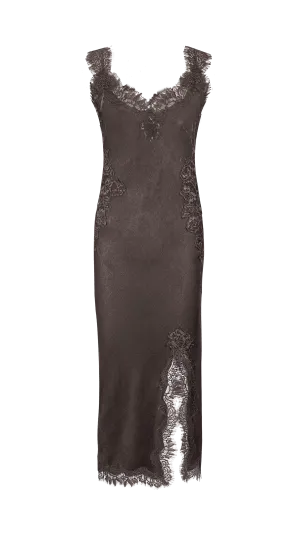 Velvet Harper Strap Long Bias Dress - Fudge