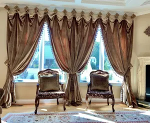 Velvet Panels with Decorative Bead Trim