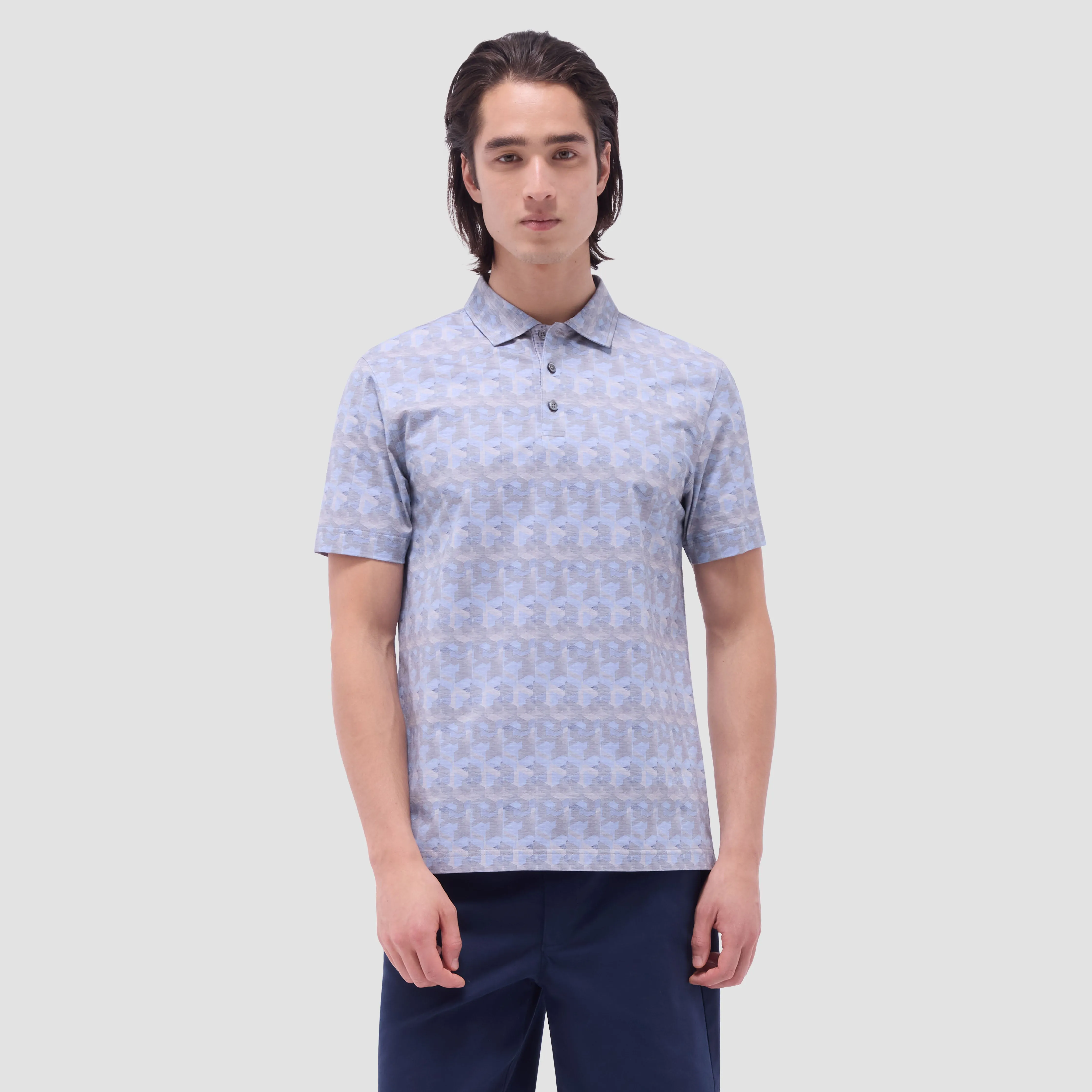 Vincent Double-Sided Abstract & Check OoohCotton Polo Shirt