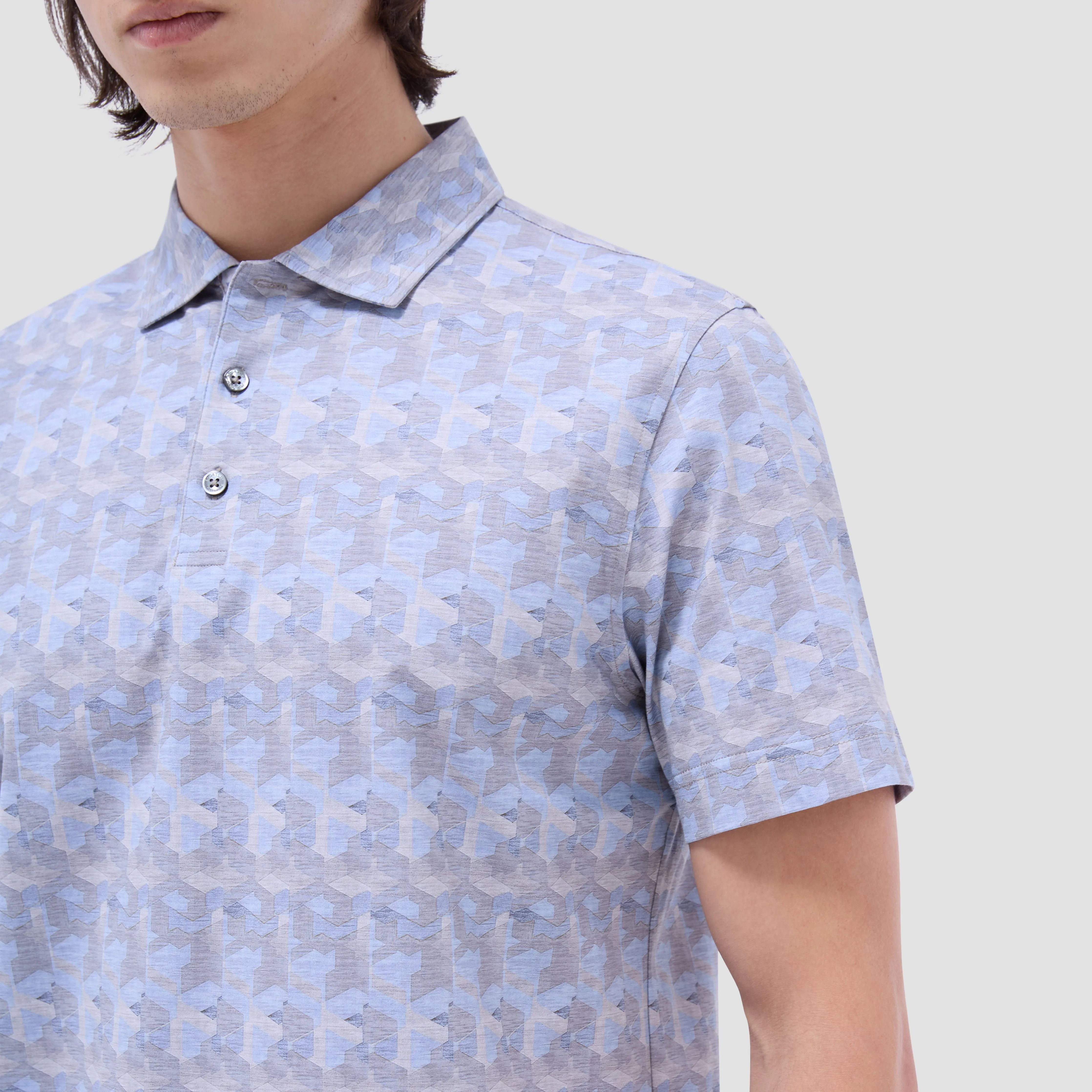 Vincent Double-Sided Abstract & Check OoohCotton Polo Shirt