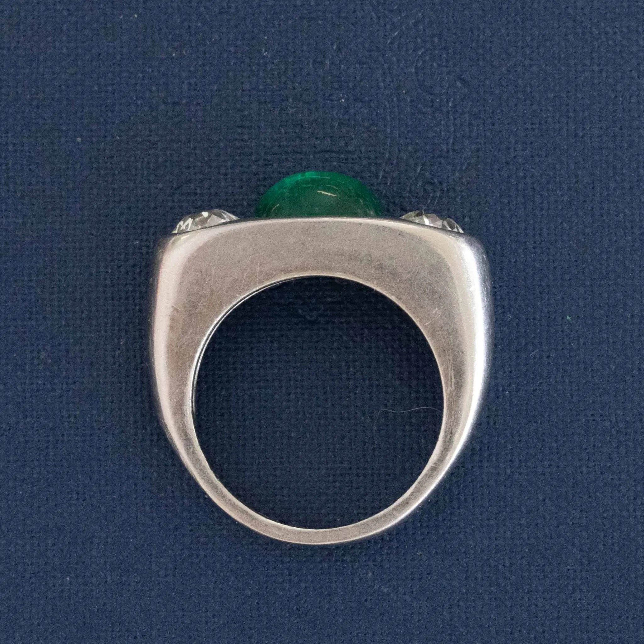 Vintage Diamond & Russian Emerald Ring, GIA