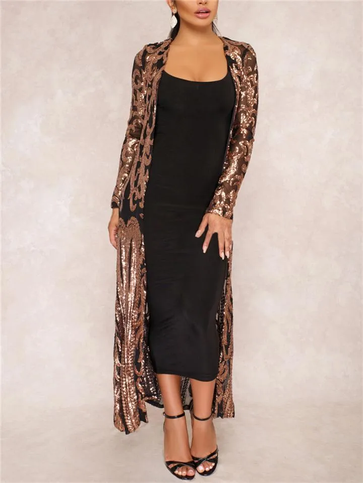 Vintage Style Sequined Gatsby Robe Dress