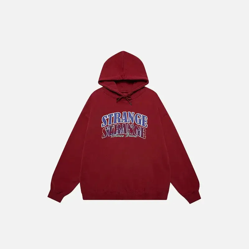 Washed Y2K Letter Print Hoodie for Vintage Style