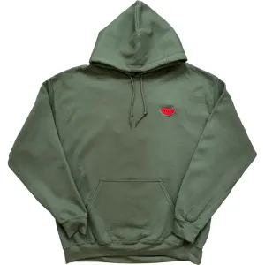 Watermelon Embroidered Keep Biting Hoody - Moss Green