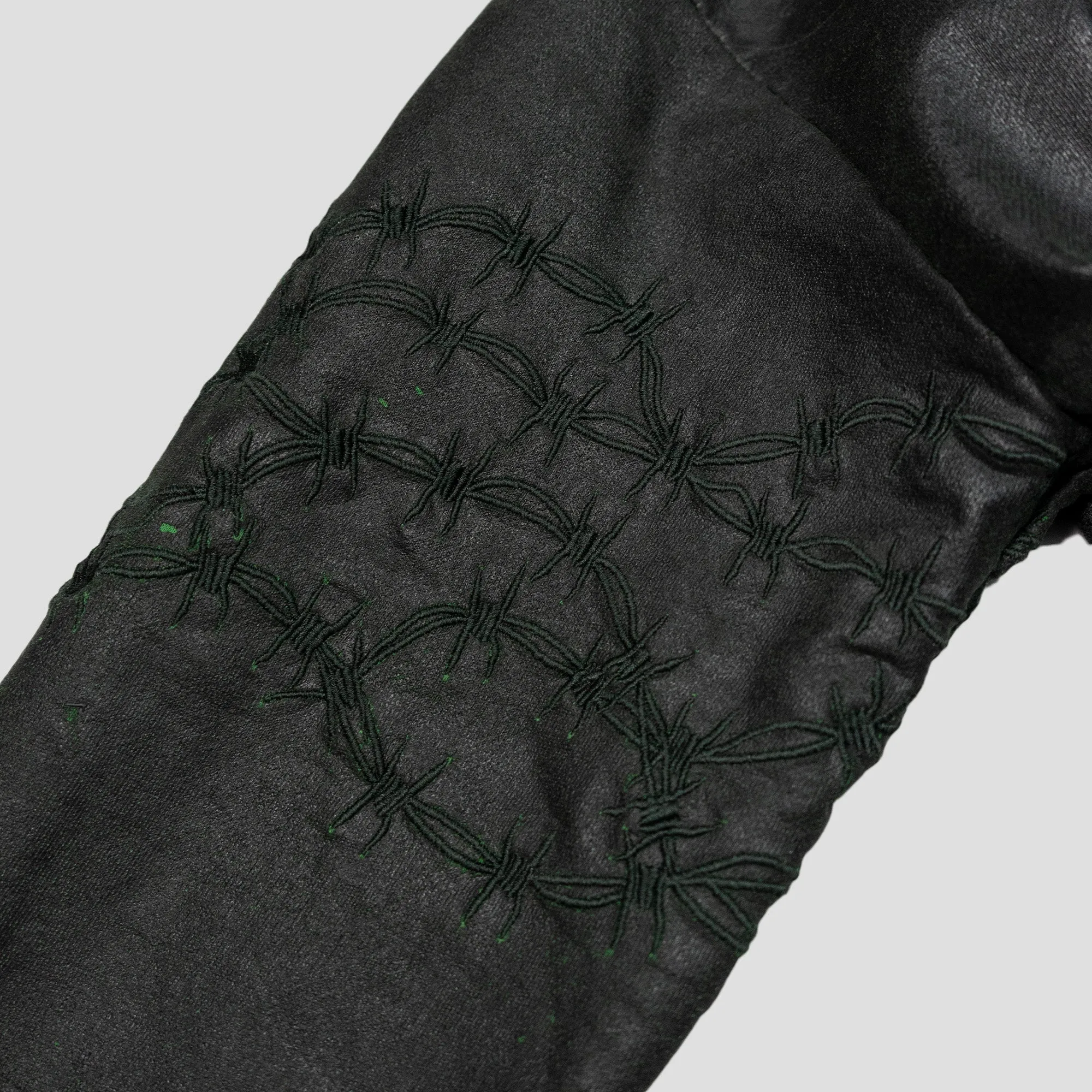 ZIP-UP HOODIE WITH EMBROIDERED BARBED WIRE