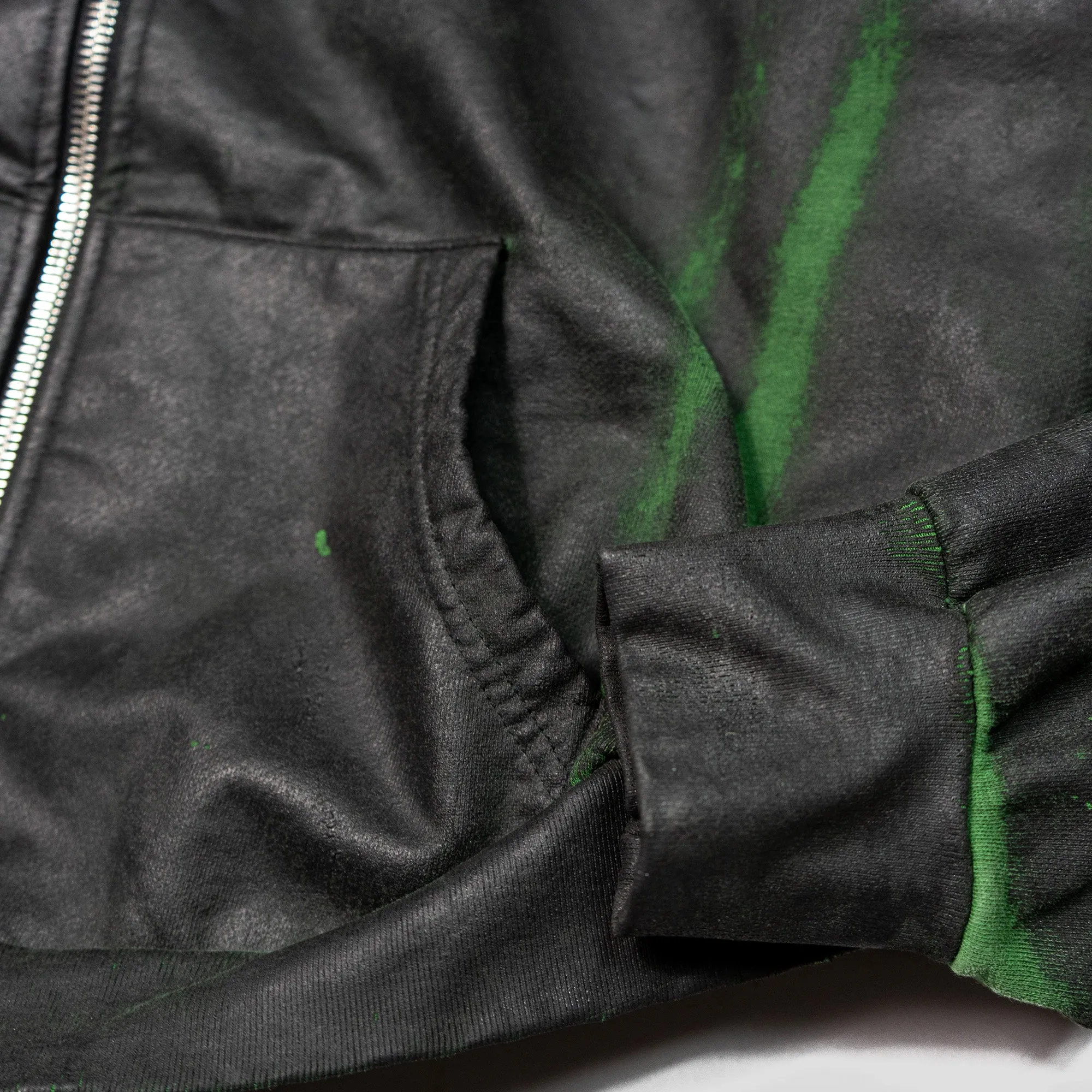 ZIP-UP HOODIE WITH EMBROIDERED BARBED WIRE
