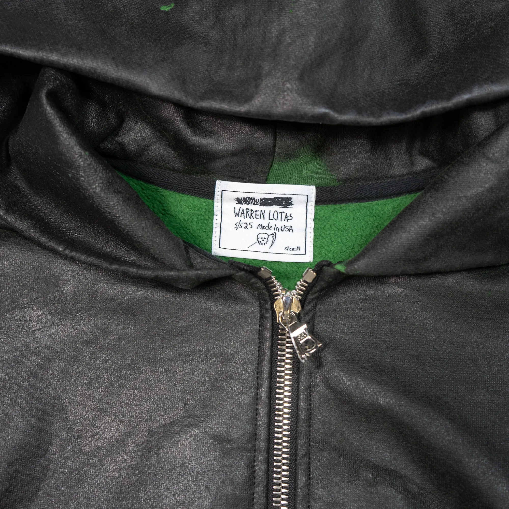 ZIP-UP HOODIE WITH EMBROIDERED BARBED WIRE