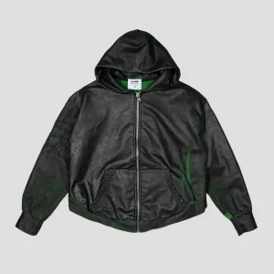 ZIP-UP HOODIE WITH EMBROIDERED BARBED WIRE