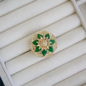 Zircons Sunflower Finger Ring