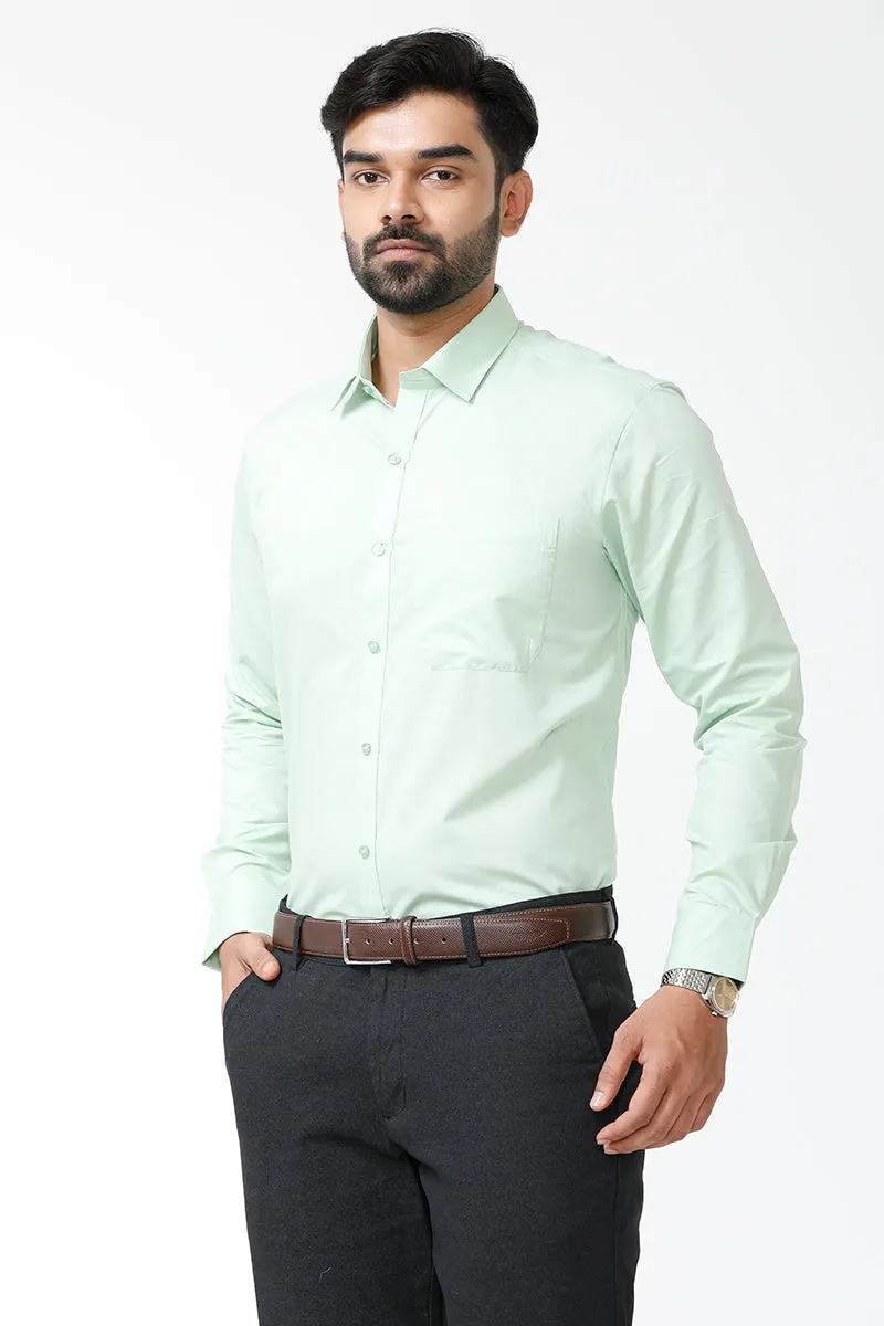 Zurich -  Pista Green  Formal Shirts for Men | Ariser